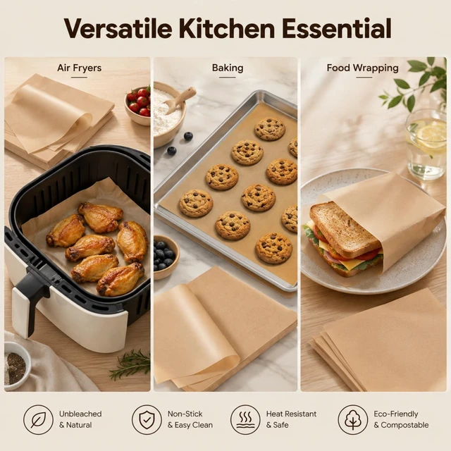 Alt view image 6 of 7 - 100Pcs Unbleached Non-Stick 9x13in Baking Parchment Non-Stick and Non-Toxic