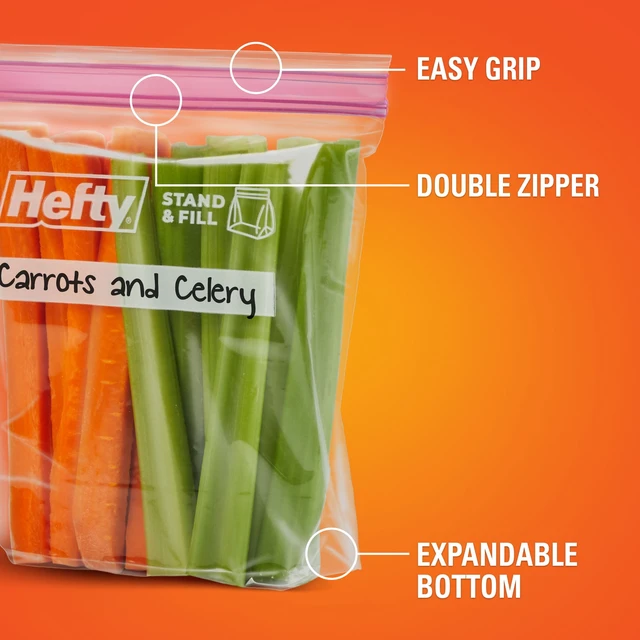 Alt view image 3 of 5 - Hefty Press to Close Quart Storage Bags, 50 Count