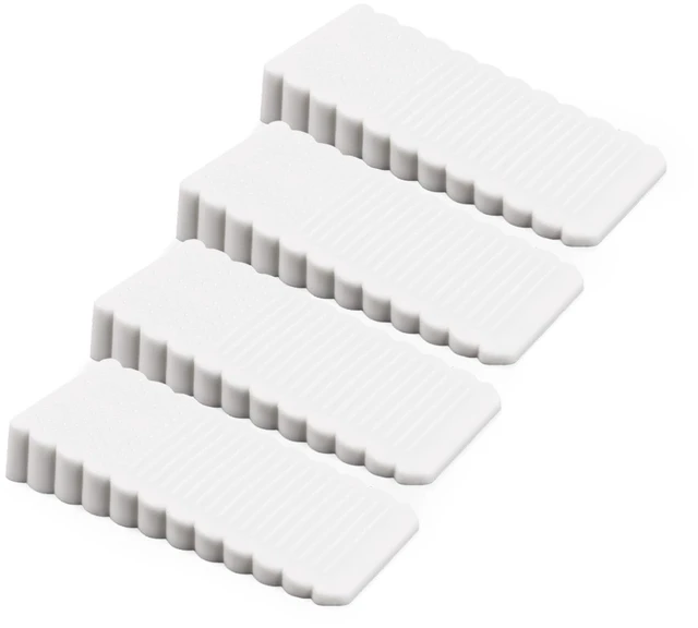 Main image of 4 Pack Mini Door Stoppers for Bottom of Door, Non-Scratch Rubber Door Stopper Wedges for Floor, Suitable for Bedroom and Office, White