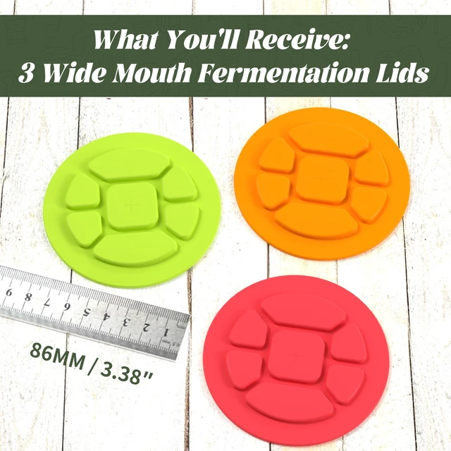 Alt view image 5 of 6 - Silicone Fermentation Lids, 3-Pack