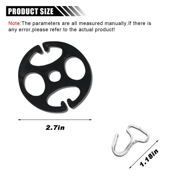 Alt view image 2 of 6 - 24PCS Car Seat Cover Plum Plate Metal Hooks, 12 Metal Hooks Set Locking Clip Plastic Card Fixed Fastener Buckle + 12 Plastic Car Seat Covers Chucks for Car Seat Replacements Accessories (Black)