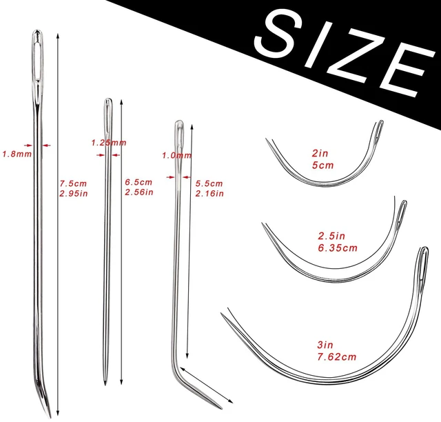 Alt view image 4 of 6 - Veroave Sewing Needles, Curved Needle, 20 PCS Upholstery Needle