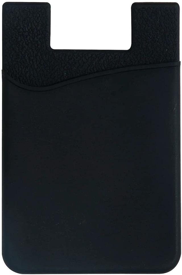 Alt view image 3 of 7 - Adhesive Cell Phone Wallet for Back of Phone Case. Silicone Stick On Sleeve for iPhone, Android & Flat Surfaces, Great for Credit Cards, Business Card, Money & ID Card (Black 1 Pack)