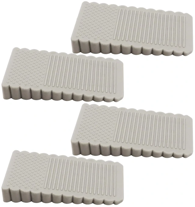 Main image of 4Pack Mini Door Stoppers for Bottom of Door, TPE Door Stopper Wedge, Floor Sturdy Door Stops for Various Surfaces, Suitable for Door Gaps, Gray