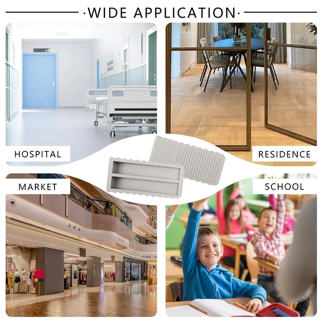 Alt view image 4 of 5 - 4Pack Mini Door Stoppers for Bottom of Door, TPE Door Stopper Wedge, Floor Sturdy Door Stops for Various Surfaces, Suitable for Door Gaps, Gray