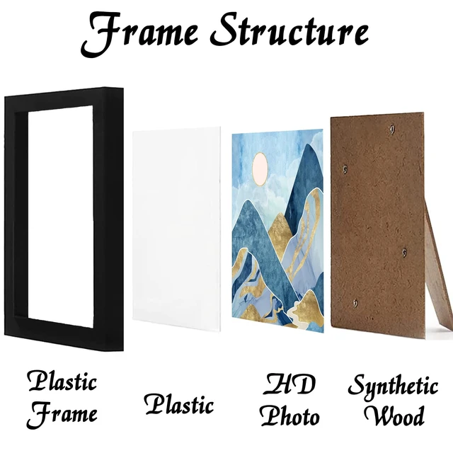 Alt view image 2 of 6 - Black 8x8 Picture Frame, Lightweight Sturdy Gallery Wall Decor