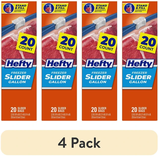 Main image of (4 pack) Hefty Slider Gallon Freezer Bags, 20 Count