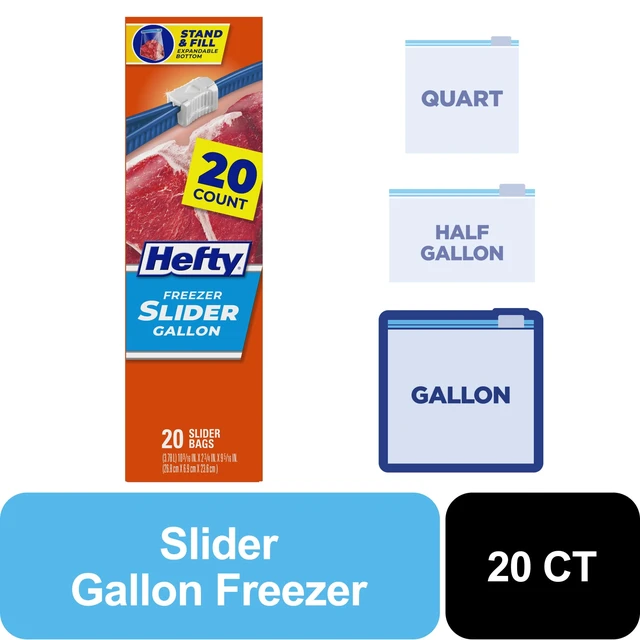 Alt view image 2 of 5 - (4 pack) Hefty Slider Gallon Freezer Bags, 20 Count