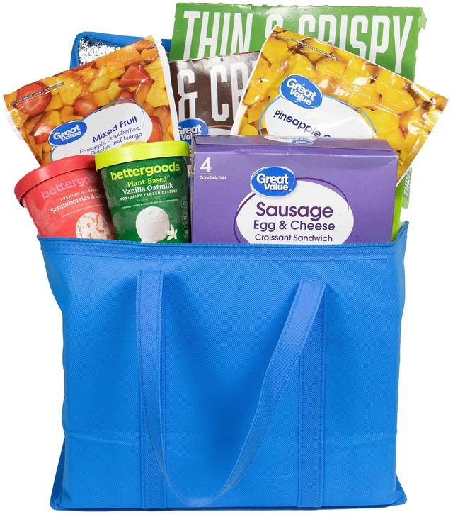 Alt view image 3 of 7 - Walmart Premium Reusable Insulated Freezer Bag for Adults, Blue