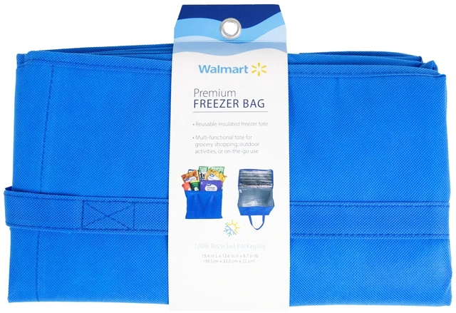 Alt view image 2 of 7 - Walmart Premium Reusable Insulated Freezer Bag for Adults, Blue