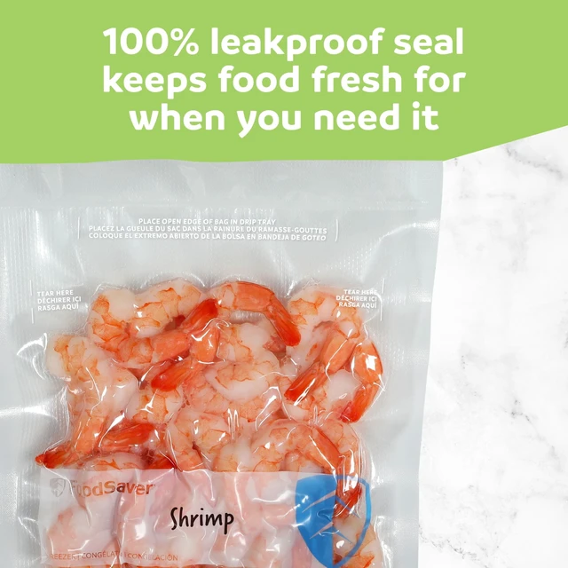 Alt view image 3 of 6 - FoodSaver Quart Vacuum Seal Bags, 16 Count Pre-Cut BPA-Free Freezer Bags, Align to Seal & Tear to Open for Food Freezer, Sous Vide, and Meal Prep