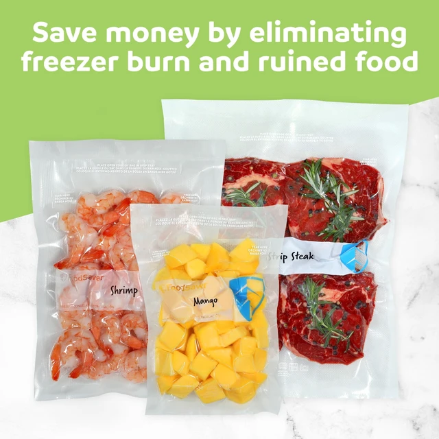 Alt view image 6 of 6 - FoodSaver Quart Vacuum Seal Bags, 16 Count Pre-Cut BPA-Free Freezer Bags, Align to Seal & Tear to Open for Food Freezer, Sous Vide, and Meal Prep