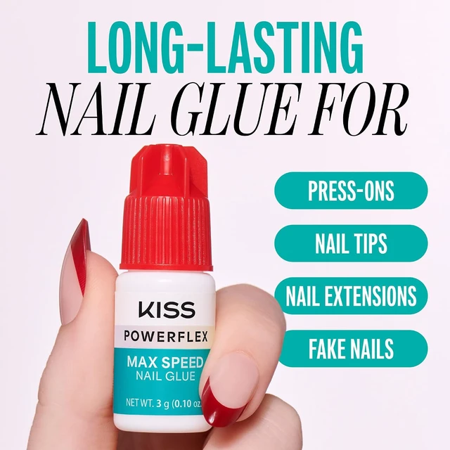 Alt view image 6 of 6 - Kiss PowerFlex Maximum Speed Nail Glue - Fast Drying Adhesive for Glue-On Nails & Repairs with Nozzle Tip Applicator, Ideal for Tips & Wraps, Net Wt. 0.10 oz (3g)