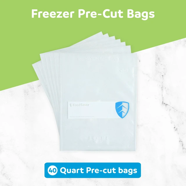 Alt view image 3 of 6 - FoodSaver Quart Vacuum Seal Bags, 40 Count Pre-Cut BPA-Free Freezer Bags, Align to Seal & Tear to Open for Food Freezer, Sous Vide, and Meal Prep