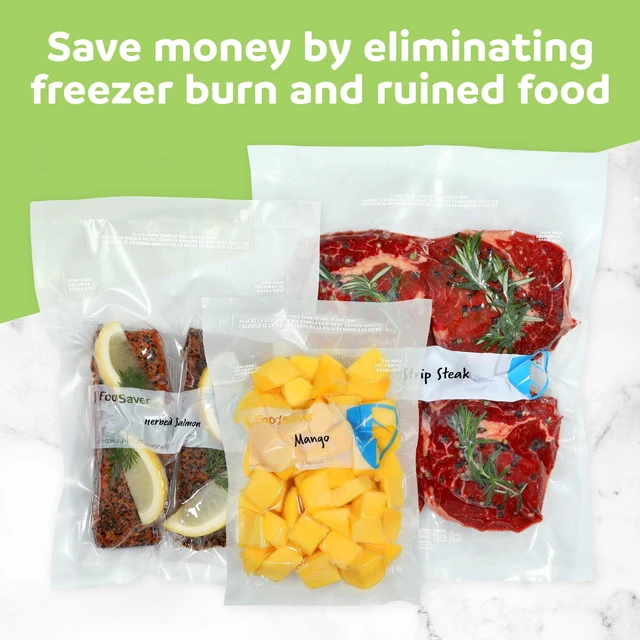 Alt view image 4 of 6 - FoodSaver Quart Vacuum Seal Bags, 40 Count Pre-Cut BPA-Free Freezer Bags, Align to Seal & Tear to Open for Food Freezer, Sous Vide, and Meal Prep