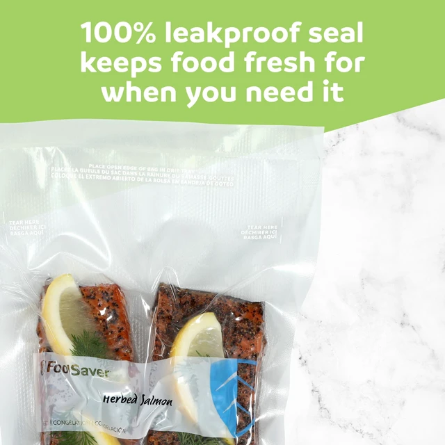 Alt view image 6 of 6 - FoodSaver Quart Vacuum Seal Bags, 40 Count Pre-Cut BPA-Free Freezer Bags, Align to Seal & Tear to Open for Food Freezer, Sous Vide, and Meal Prep
