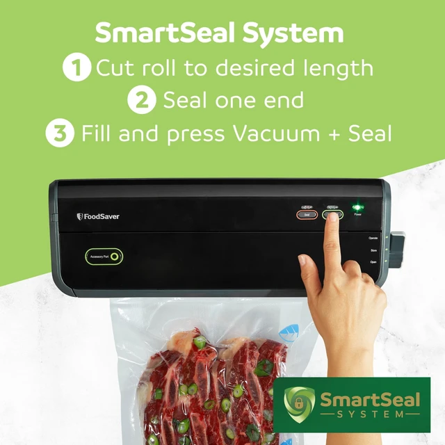 Alt view image 2 of 6 - FoodSaver Vacuum Sealer Rolls, 2 Pack 11" x 12.5' Rolls, BPA-Free Custom Size Freezer Bags for Food Storage, Sous Vide, and Meal Prep