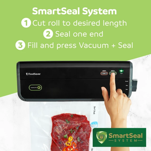 Alt view image 3 of 6 - FoodSaver Vacuum Sealer Roll 11" x 13' Create Custom Freezer Bags For Food Storage