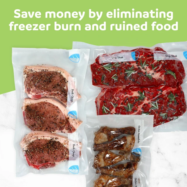 Alt view image 3 of 6 - FoodSaver Vacuum Sealer Rolls, 3 Pack 11" x 13.3' Rolls, BPA-Free Custom Size Freezer Bags for Food Storage, Sous Vide, and Meal Prep