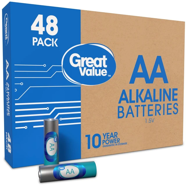 Main image of Great Value Alkaline AA Batteries, 48 Count