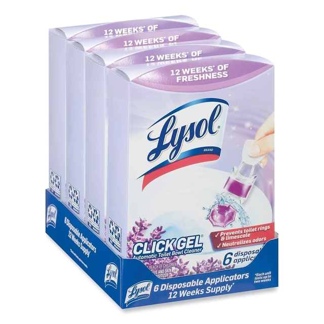 Alt view image 3 of 6 - Lysol Click Gel Toilet Bowl Cleaner, Gel Stamp, Lavender, 6 Count