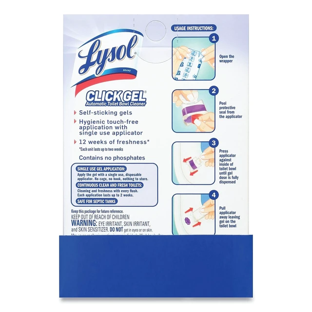 Alt view image 4 of 6 - Lysol Click Gel Toilet Bowl Cleaner, Gel Stamp, Lavender, 6 Count