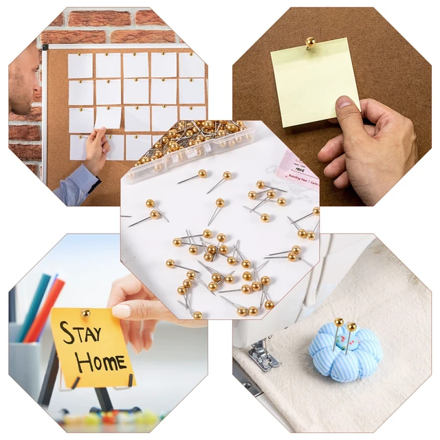 Alt view image 3 of 7 - 200pcs Map Push Pins, Map Tacks Round Head Map Pins for Travel