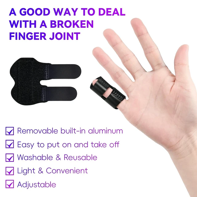 Alt view image 2 of 7 - 2 PCS Small Finger Splint, Adjustable Trigger Finger Splint, Straightener for Broken Strained Arthritis for Pinky, Index Splints for Teenagers and Women (Black)