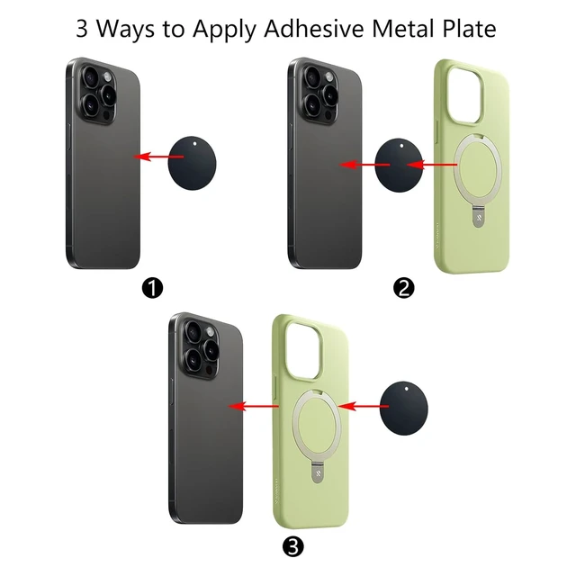 Alt view image 3 of 5 - BGJRBY Mount Metal Plate(12Pack) for Magnetic Car Mount Phone Holder with Full Adhesive for Phone Magnet, 12X Round (Black)