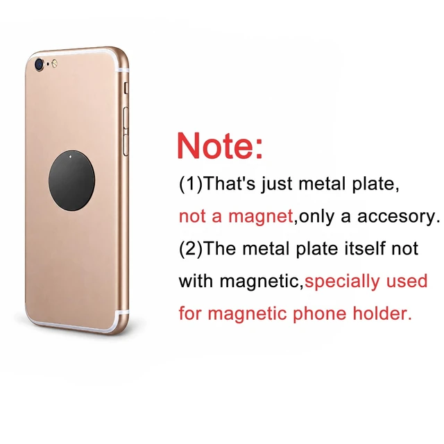 Alt view image 4 of 5 - BGJRBY Mount Metal Plate(12Pack) for Magnetic Car Mount Phone Holder with Full Adhesive for Phone Magnet, 12X Round (Black)