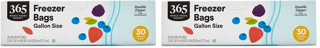 Main image of 365 by Whole Foods Market, Gallon Size Freezer Bags, Double Zipper, 30 Count