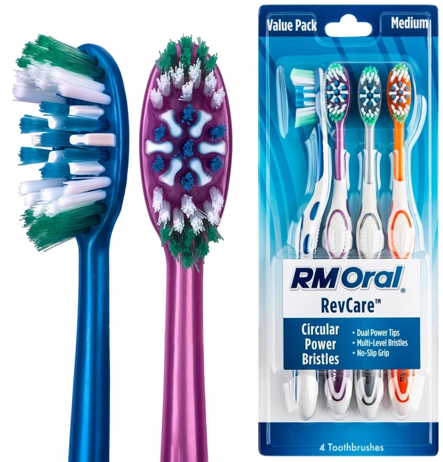 Main image of RM Oral RevCare Medium Toothbrushes, 4 Count