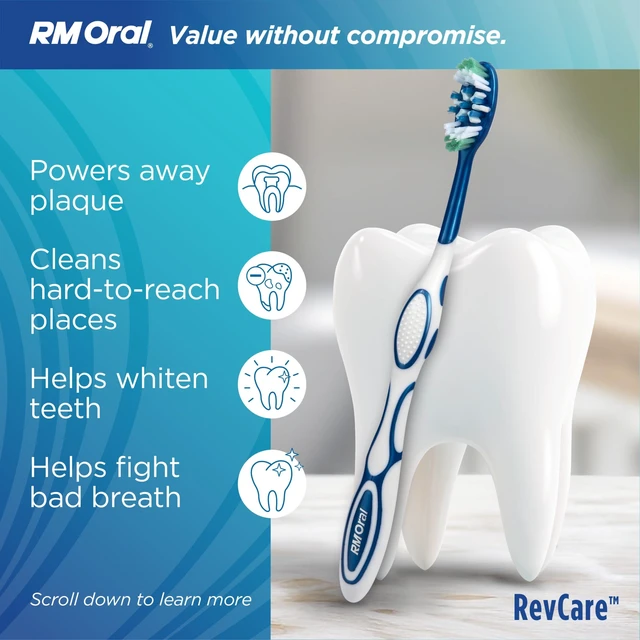 Alt view image 5 of 6 - RM Oral RevCare Medium Toothbrushes, 4 Count