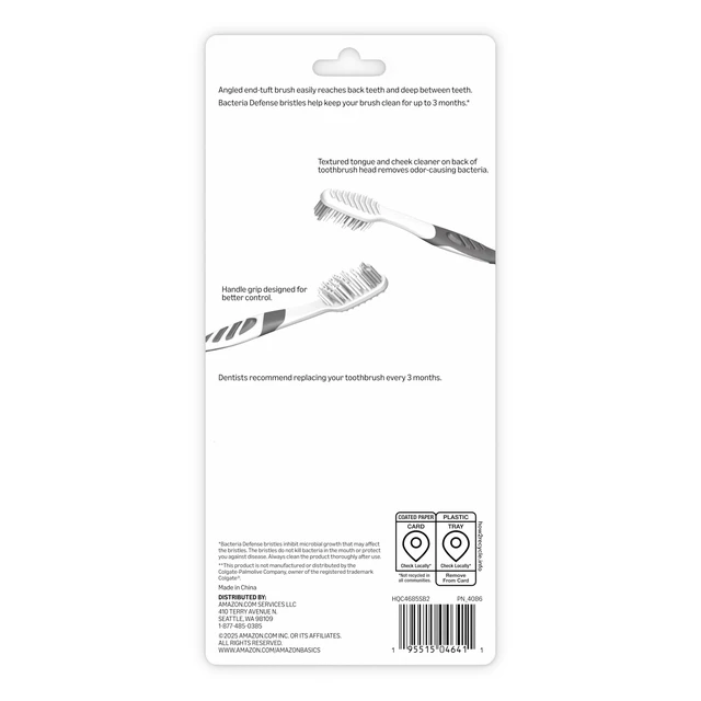 Alt view image 5 of 5 - Amazon Basics Clean Plus Toothbrushes, Soft, Full, 10 Count, 1 Pack, Packaging May Vary