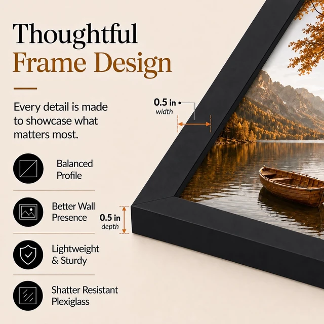 Alt view image 7 of 7 - JCJMY 6x10 Picture Frame for Wall or Tabletop Display, Black