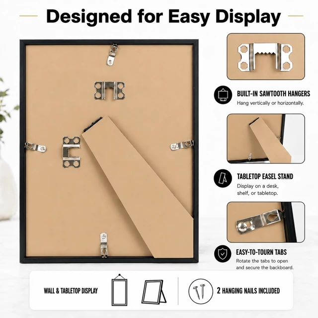Alt view image 6 of 7 - JCJMY 6x10 Picture Frame for Wall or Tabletop Display, Black