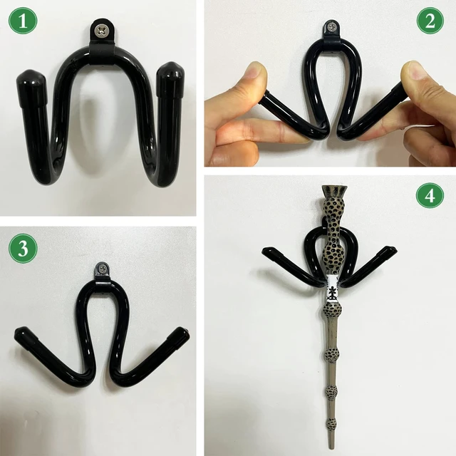 Alt view image 3 of 7 - Pmsanzay 6 Pack Universal Mini Adjustable Wall-Mounted Wizard Wand Display Stand Shelf Wood Magic Wand Holder - Strong & Flexible so they fit every different shape and size.- No wand