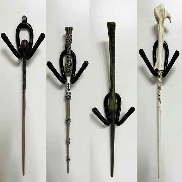 Alt view image 4 of 7 - Pmsanzay 6 Pack Universal Mini Adjustable Wall-Mounted Wizard Wand Display Stand Shelf Wood Magic Wand Holder - Strong & Flexible so they fit every different shape and size.- No wand