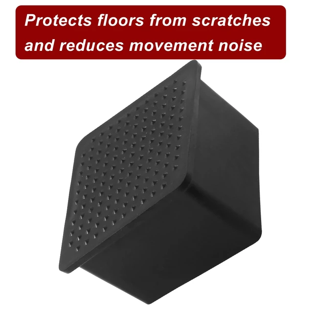 Alt view image 4 of 5 - BokWin Chair Leg Caps 2 Inch*2 Inch Square 4 Pcs Black