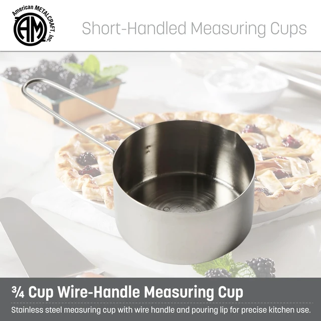 Alt view image 5 of 6 - American METALCRAFT, Inc. MCW75 3/4 Stainless Steel Measuring Cup, 3/4-Cup, Silver, 1 Count (Pack of 1)