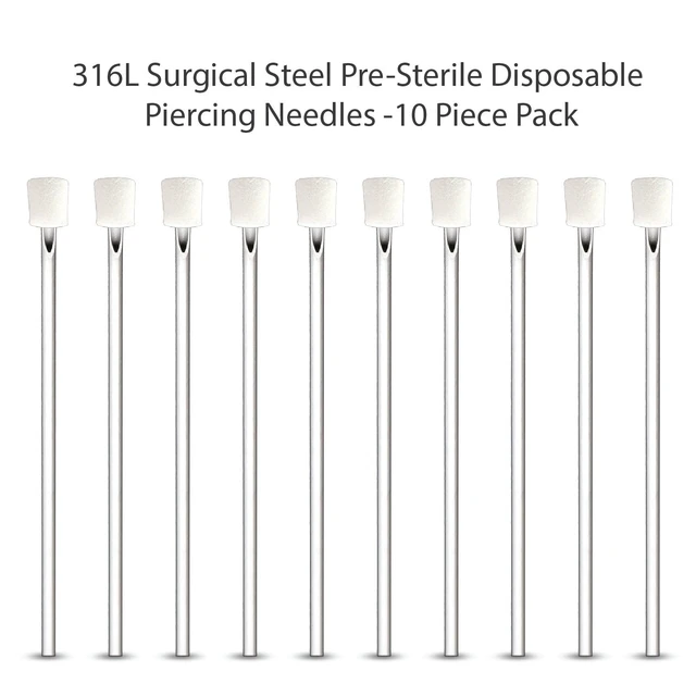 Alt view image 2 of 6 - BodyJ4You 10PC Piercing Needles 16G