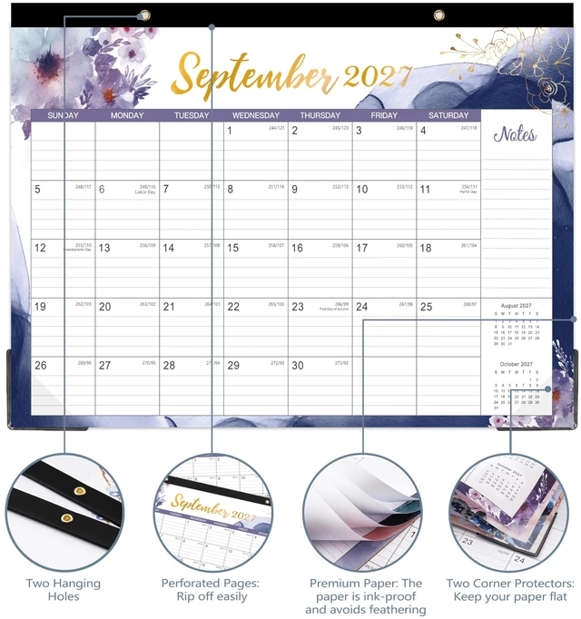 Alt view image 6 of 6 - 2026-2027 Desk Calendar - 18 Month Desk/Wall Calendar Runs from July 2026 to December 2027, 14.6" x 11.5" Desktop Calendar, Monthly Calendar 2026-2027 for Home Office, or School