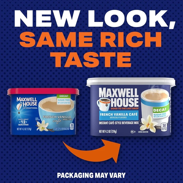 Alt view image 2 of 7 - Maxwell House Instant Cafe-Style Beverage Mix, French Vanilla Cafe, 4.3 oz