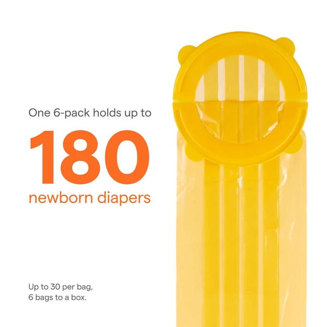 Alt view image 6 of 6 - Munchkin® Arm & Hammer Diaper Pail Snap, Seal & Toss Refill Bags, Holds up to 180 Newborn Diapers, 6 Pack