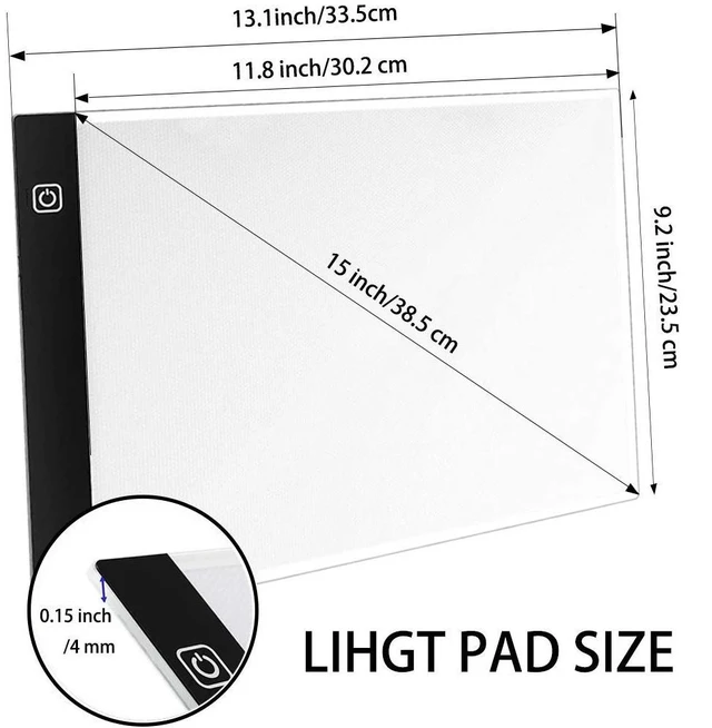 Alt view image 5 of 6 - A4 Light Pad for Diamond Painting, Diamond Art Light Board, USB Powered