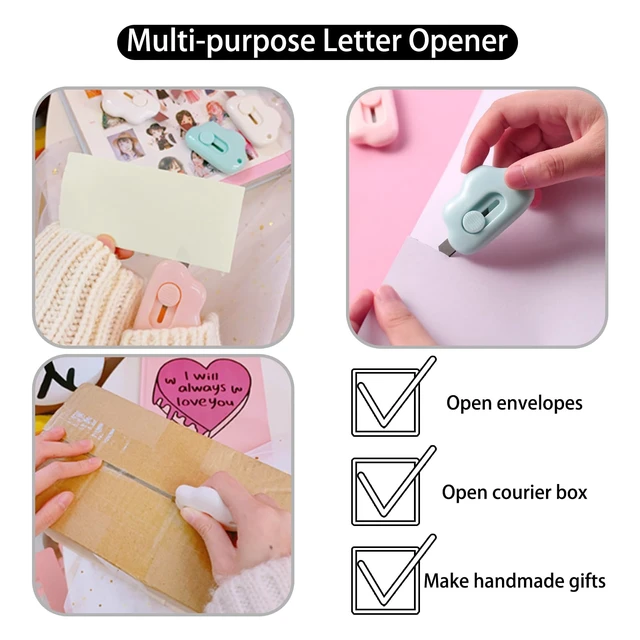 Alt view image 2 of 7 - Letter Opener - 3 Pack Retractable Box Cutter and Envelope Slitter Set