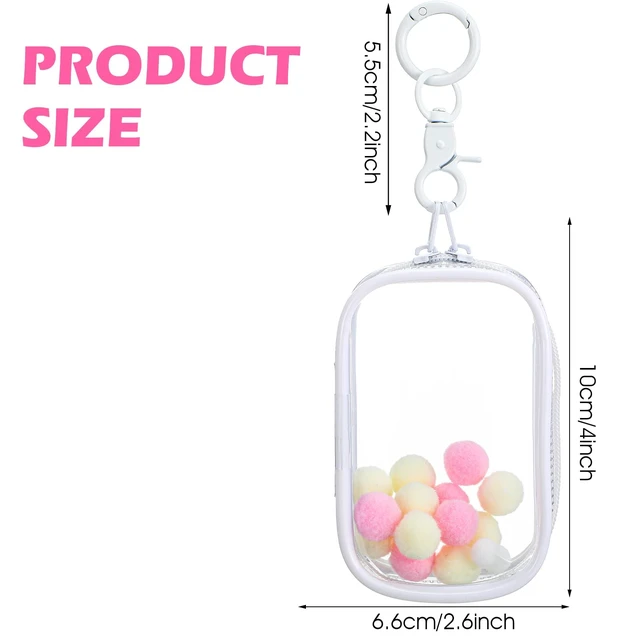 Alt view image 2 of 7 - Clear Figure Display Bag with Keychain, Portable Doll Storage Bag Blind Box Display Case Bags Waterproof Carrying Pouch Keychain for Mini Figure/Doll Collectors
