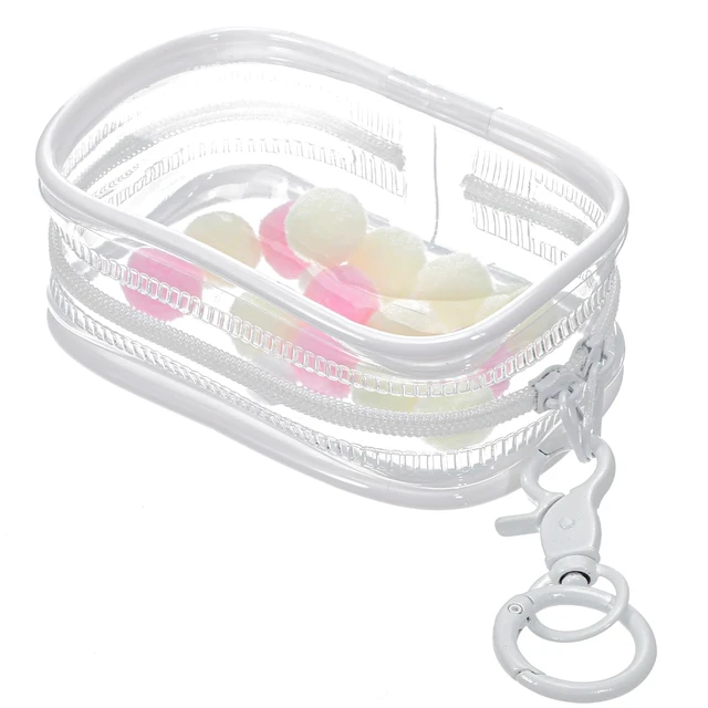 Alt view image 7 of 7 - Clear Figure Display Bag with Keychain, Portable Doll Storage Bag Blind Box Display Case Bags Waterproof Carrying Pouch Keychain for Mini Figure/Doll Collectors