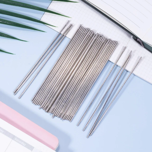 Alt view image 3 of 6 - 50 Pcs Silver Stainless Steel Pen Extenders for Beadable Pens