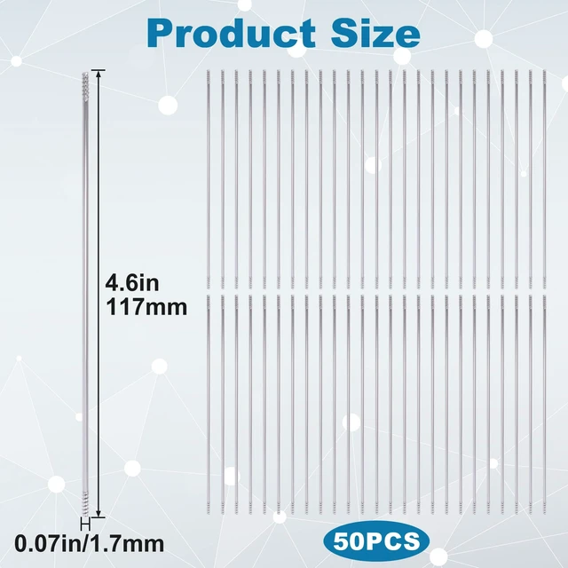 Alt view image 4 of 6 - 50 Pcs Silver Stainless Steel Pen Extenders for Beadable Pens